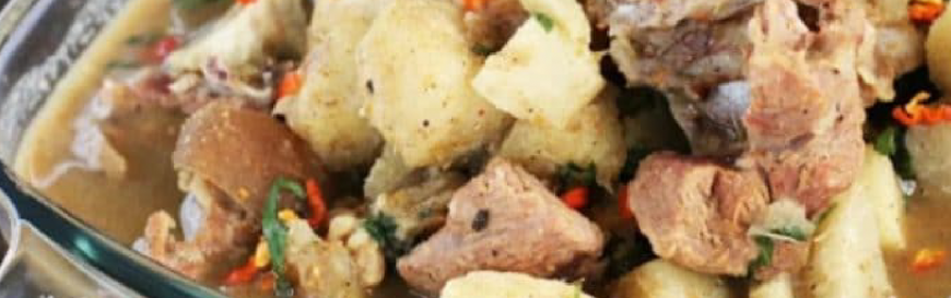 Yam and goat meat peppersoup